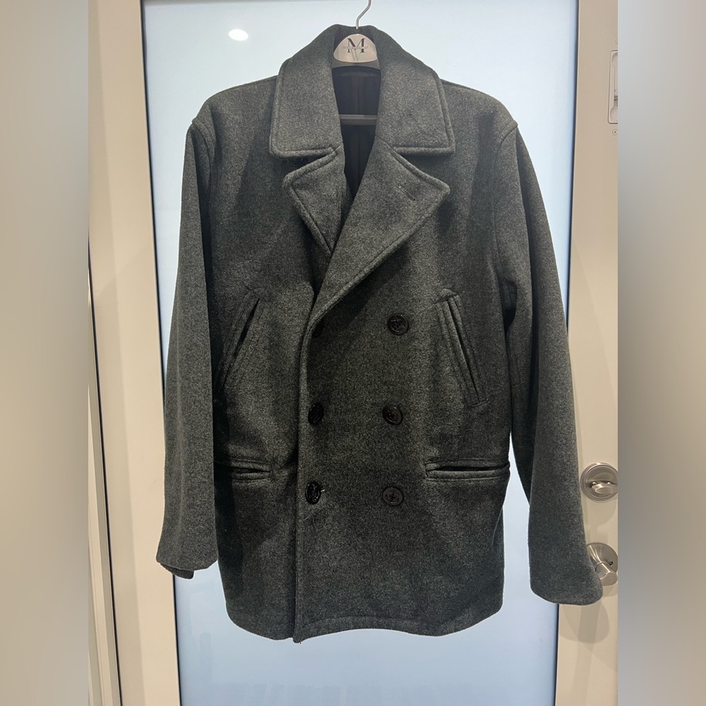 Men's Gray Double-Breasted Coat